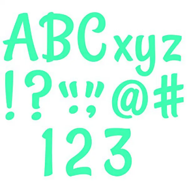 Creative Teaching Press Stylish Turquoise Punch-Out Letters 4 in CTP 8577 독창적 인 티칭 프레스 세련된 청록색 펀치, nullSET