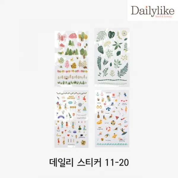 ksw1010 데일리 스티커 11-20 5P 다이어리스티커 sm105 꾸미기스티커, 14 포레스트