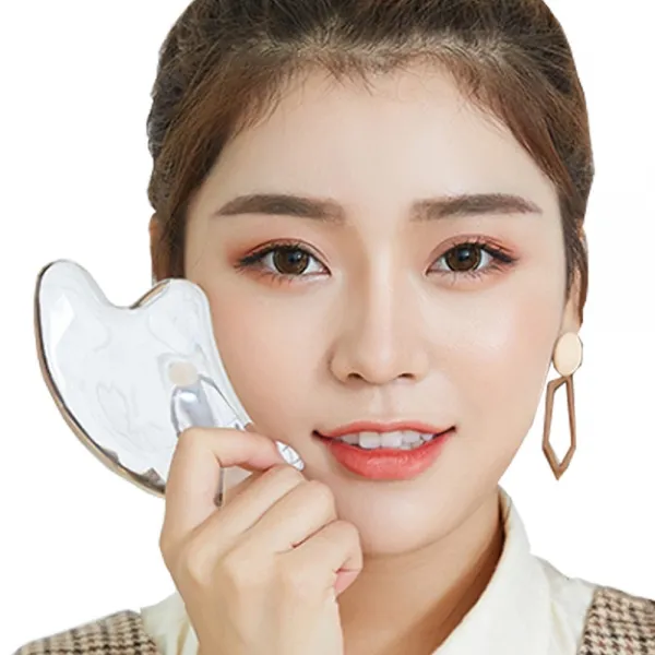GIFT 얼굴 바디 경락 지압 괄사 3D마사지기+파우치, 2개, 투명