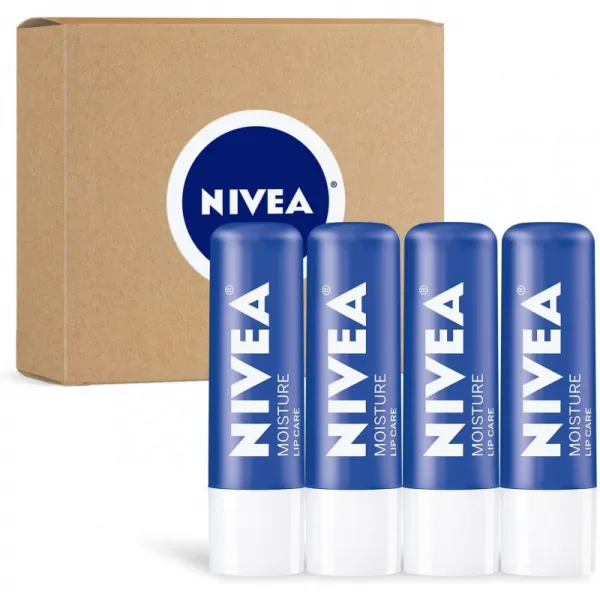 NIVEA Moisture Lip Care-유니섹스 집중적으로 보습 밤-0.17 oz Pack of 4, 1