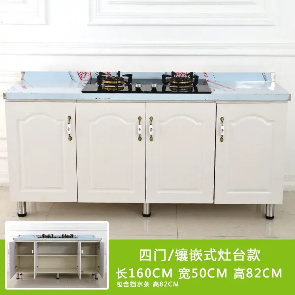 렌지대 찬장 심플 캐비닛 주방찬장 가스렌지수납장 스테인레스 전세 물탱크 경제형 가정용 시골, T22-160*50렌지대 구멍뚫기(좌중 우 모두있음)