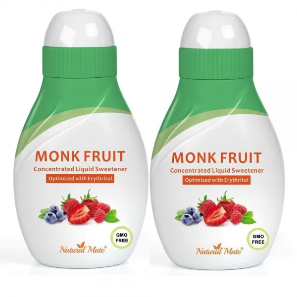 Natural Mate 네추럴 메이트 몽크 프룻 고농축 리퀴드 스위트너 37ml 2팩 Monk Fruit Concentrated Liquid Sweetener 1.33 FL OZ