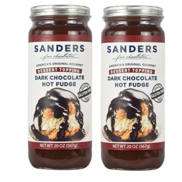 Sanders 샌더스 핫 퍼지 다크 초콜릿 핫 퍼지 토핑 20oz 2 팩, 1개