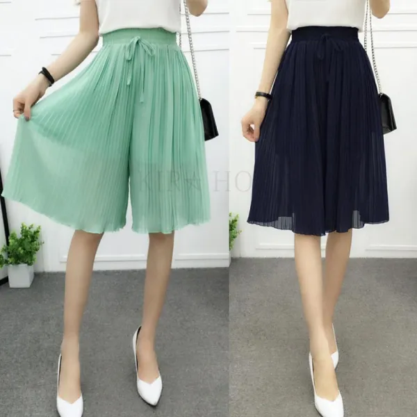 Kirahosi 플리츠스커트 여름 여자 반신 치마바지 팬츠 스커트 체크 26호 Ddt5v4v