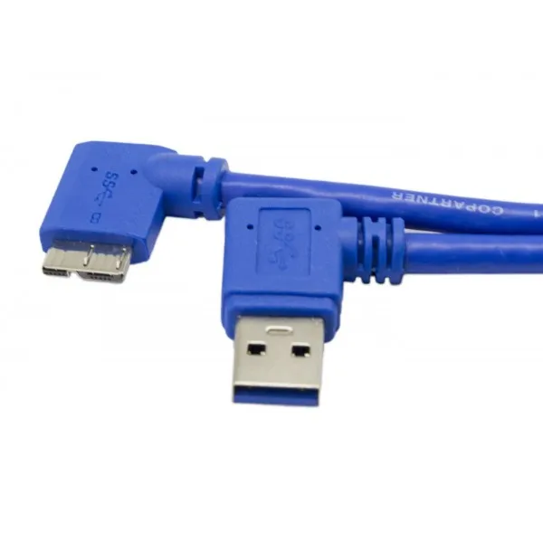 QiCheng&LYS QiCheng & LYS USB 3.0 Type A 수컷 왼쪽 좌회전 마이크로 B 좌회전 케이블 파란색 1 피트 /0.3M, 단일상품