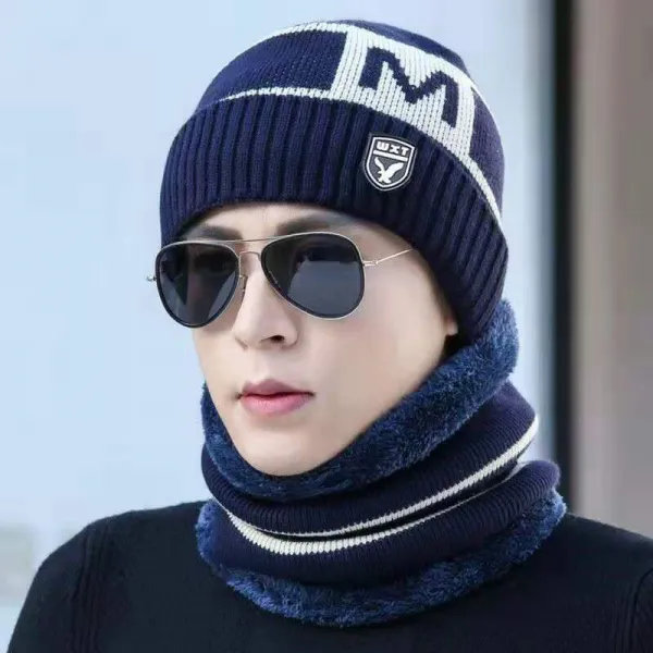 비니 모자 머플러 투피스 겨울기모 두꺼운 남성니트 겨울 풀오버 보온 바이크 실외