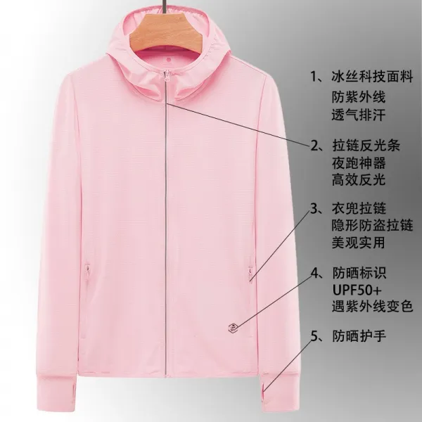 Jul.24 4번 Upf50+여름 아이스 선레이서 남야상 경량 자외선 차단 여야상자외선을 의복 방지하다.z M 핑크 녀 업그레이드 버 전 