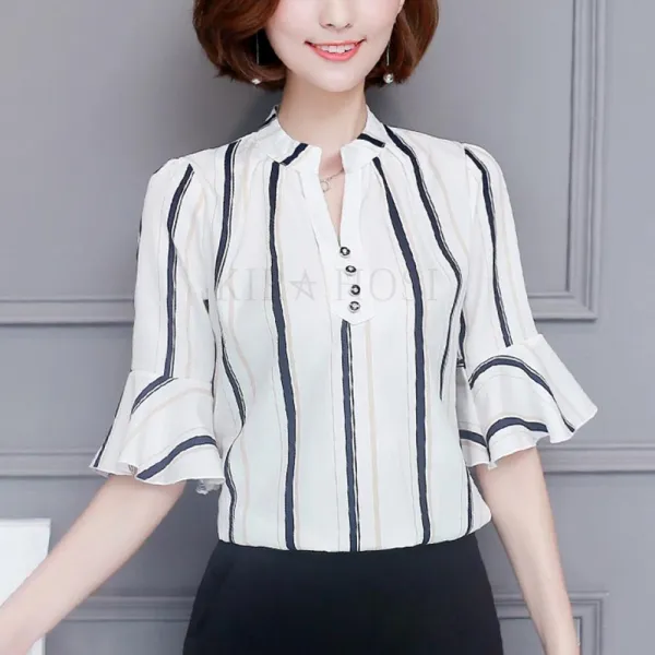 Kirahosi 유니크 2019 여성 예쁜 쉬폰 블라우스 상의 Bg2mobx