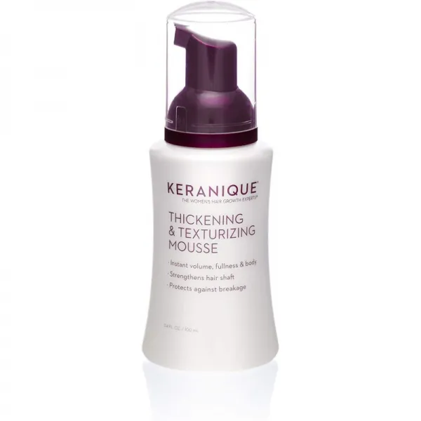 Keranique Thickening & Texturizing Mousse 3.4 Fl Oz – 즉각적인 볼륨 두께 및 바디 매끄럽고 부드, 1