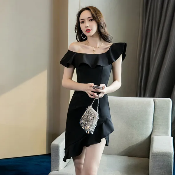 대박템 오프숄더 여름 나이트클럽 여성의류 섹시 오픈숄더 페플럼 언발 머메이드 슬림핏 반팔