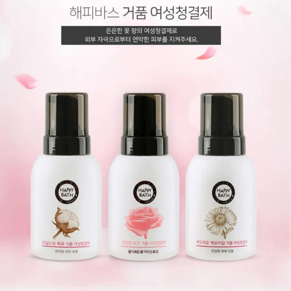 쏭쏭이 해피바스 거품 폼 약산성 여성청결제300ml 질세정 위생용품 바디워시, 1개 로즈