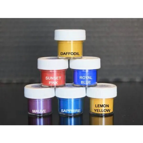 Luster Dust Set of 6 Daffodil/Sunset/Royal/Mauve/Sapphire/Lem/7646656, 상세내용참조