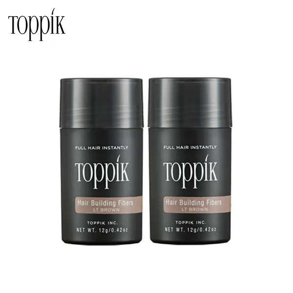 토픽 TOPPIK 12g x 2개 (2개월분) 천연양모케라틴 흑채 증모제 펌프별매, 2개입, 밝은갈색 12g
