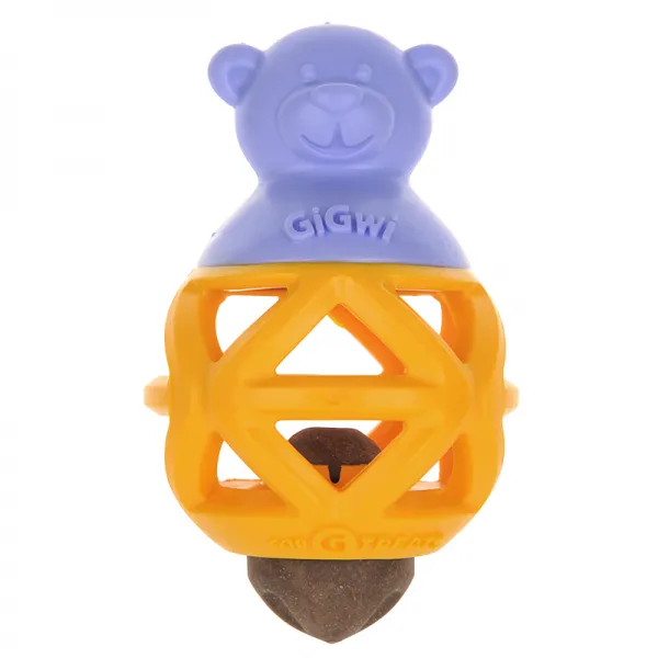 강아지 내 물개 애완견 고무 새 음식 gigwi TODDLER 라지 큰 코 기 치아 마모 익지, 펀칭 곰돌이 이갈이 깻묵 보라색
