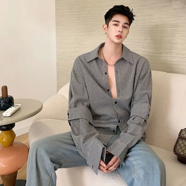 [제로의옷장]깅엄체크 남방셔츠 BL0207L07