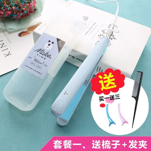 고데기 미니 볼륨 매트모발뿌리 웨이브 도자기 손상없는헤어 보리이삭 아이롱, 기본, T06-형광그린 라이트블루 패키지 1