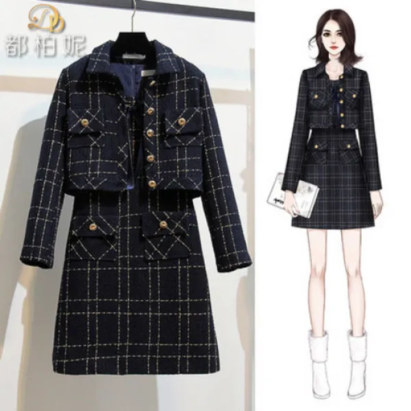 에이프릴래빗 예쁜옷 재킷 스커트 세트 스커트 여성 가을 스커트 투피스 21se54