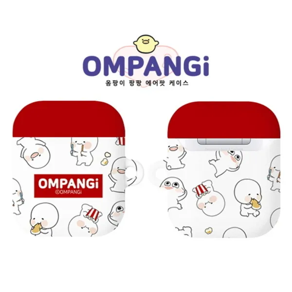  바보사랑 팝콘팡화이트 옴팡이 팡팡 에어팟 하드 케이스 B 에어팟 1 2 공용 색상:팝콘팡화이트