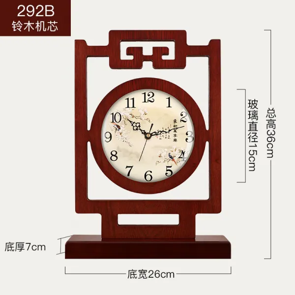 탁상시계 추시계 테이블 거실 아이디어 탁상 종 중국스타일 심플 기품 가정용 빅사이즈 시계 소품, T13-292B--기쁨이 매초에 오른.시계판