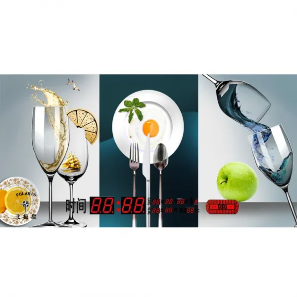 벽걸이 탁상 전자 디지털 시계 만년력 전자시계 벽시계, 봄 경치가 사람의 마음을 자극하다.