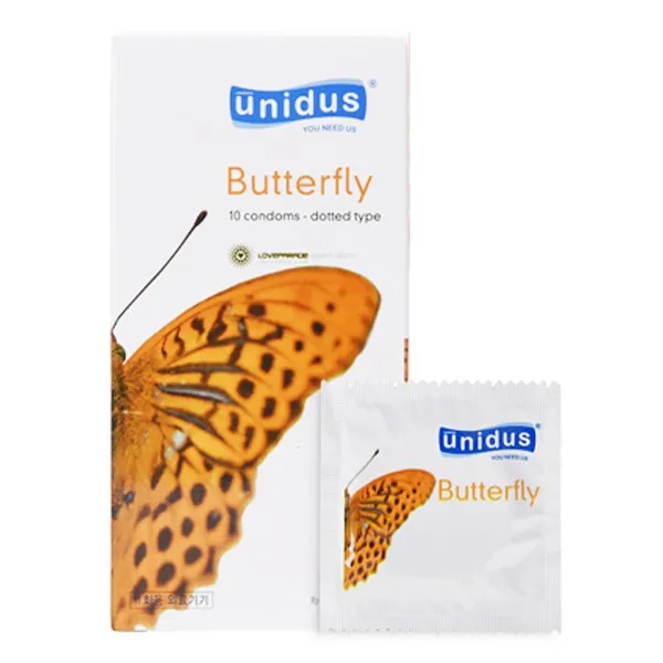 유니더스 unidus 버터플라이 60P 도트형콘돔 돌기형콘돔 특수형콘돔 핑크색콘돔 딸기향콘돔 천연라텍스콘돔 유니더스애니멀시리즈 유니더스동물시리즈, 10개입, 6개