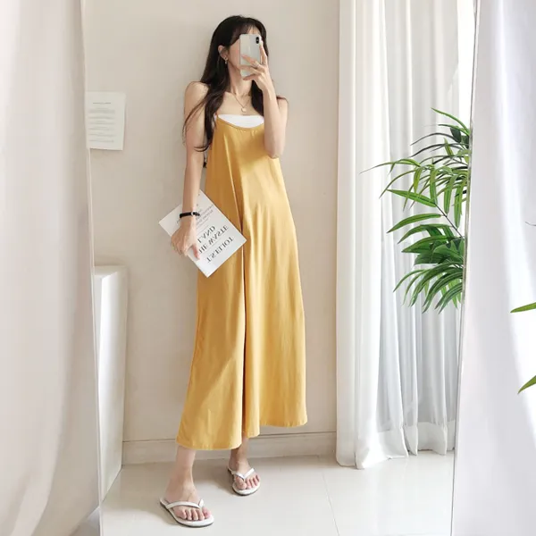 드레스날다 날씬핏짱 엑스 레이어드 끈나시 롱 원피스 Ops1340 