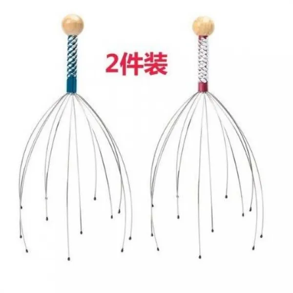 두부 마사지 도구 주꾸미 대만 항공 두피 영혼 뽑다 추출기 12 간지럽다 신기, 로즈레드 5발톱 클래식 블루 안마기