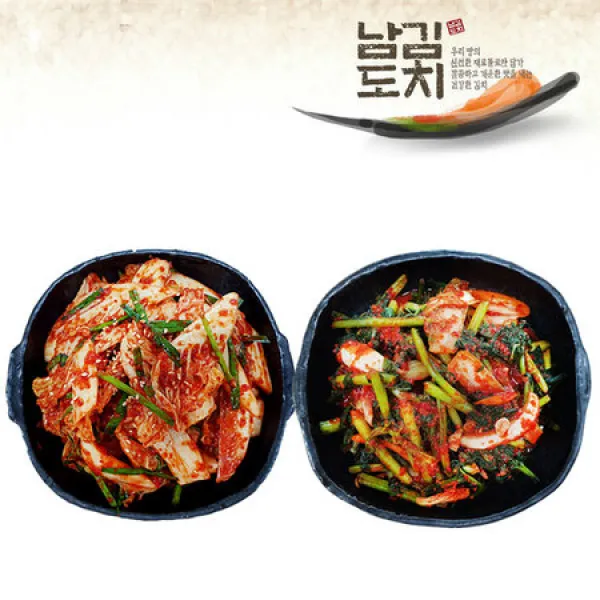 남도김치 국산 겉절이2kg+열무김치2kg/맛있는 김치 세트, 상세페이지 참조