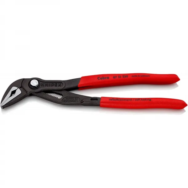 Knipex 87 51 250 코브라® Es 워터 펌프 펜치 초슬림 그레이 다툼 미끄럼 방지 플라스틱 커버 250mm