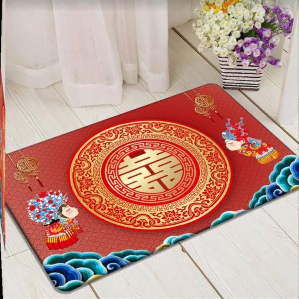 현관매트 결혼 입문 바닥매트 침대옆 진입문 빅사이즈매트 현관 웨딩 거실 결혼식 빨간색 세트 매트 C02 맞절 기쁠희자 보석 P35