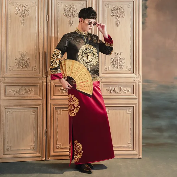 수화복 중국식 결혼 신랑 유니폼 마고자식 기모노 쇼다 용봉고