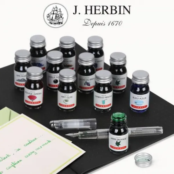 프랑스 JHERBIND 계열 컬러 염료 파카잉크 10ML 틀리다 탄소 아니 막히다 펜, 먹장구름재 （08 ）/