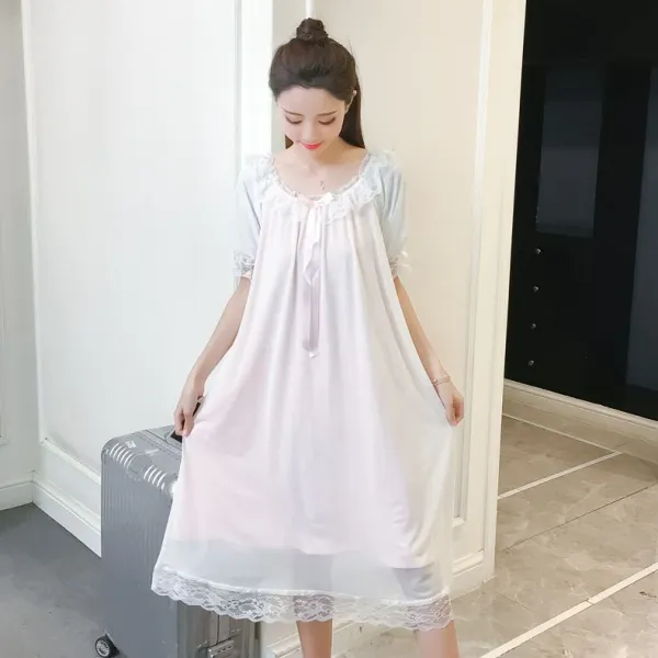 우앤화 레이스 여름 원피스잠옷 원피스 파자마 공주잠옷 042158