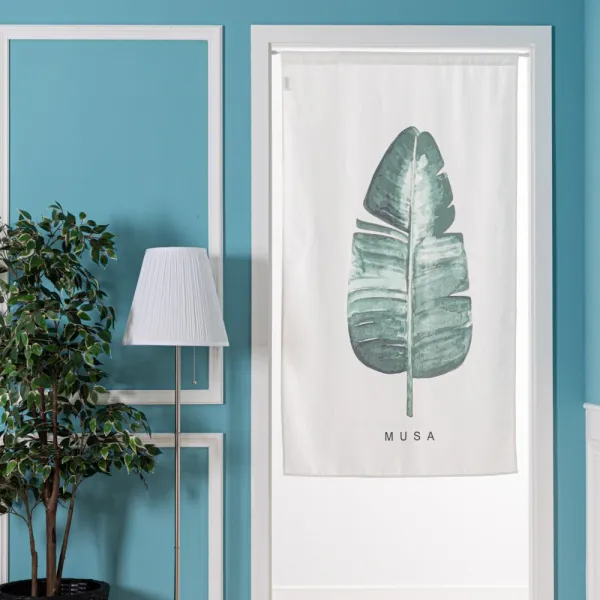 제이에스맘 주방 베란다 창문 가리개 공간분리 다용도실 중문 현관문 침대 가림천 가림막 커튼 색상4 극락나뭇잎 