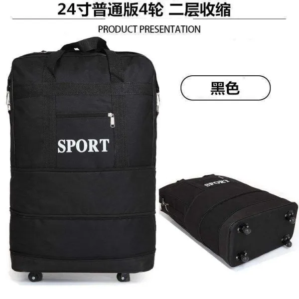 유학용가방 데님 빅사이즈가방 대용량 더플백 바퀴달린 유학 노트비지니스 초경량 국다용도 신축 택배 우편배송 견고한