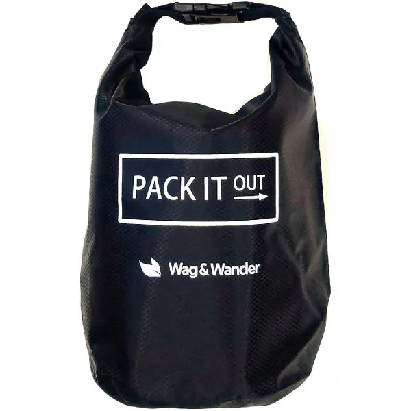 Wag & Wander 개 & 캠핑과 개 워커 + 하이킹 재사용 냄새 증명 폐기물 가방 개 똥 가방 홀더. 증명 애송이, Charcoal Black with Logo