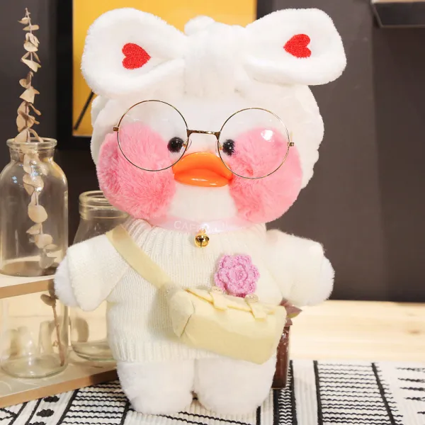 PKTOYS DIY 행운 만화 예쁘다 귀여 봉제 빵빵덕 오리 인형애착 만들기 선물 C06, 화이트
