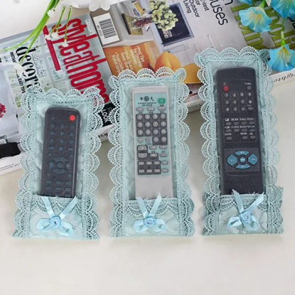 티비 에어컨 유러피안 원격조종 먼지 방지 자 퀼트 레이스 꼭 들어맞다 보호케이스, 분홍 가인이 거대하다 （3개 ）