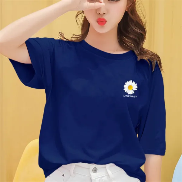 엠샵 톱 ins 초화 여름 츄우찌 오렌지 반팔 루즈 티 나태풍