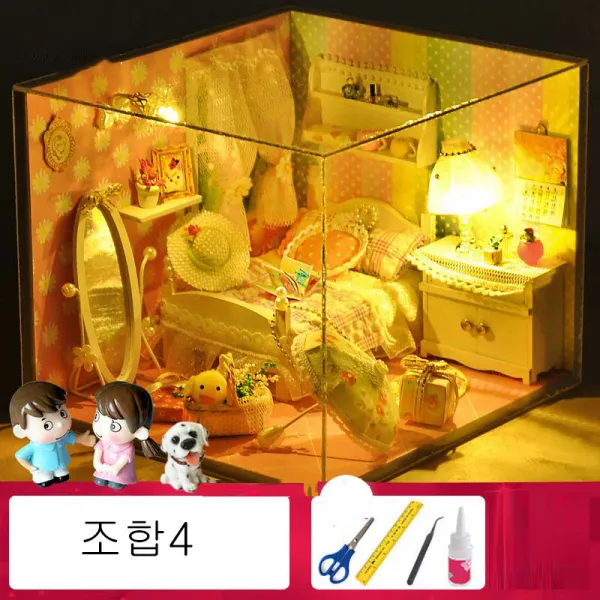 뉴타임즈20 diy 오막살이의 작은 집 모형 수제 건축완구 창의적인 생일선물 남녀 XT04 A8, 조합4