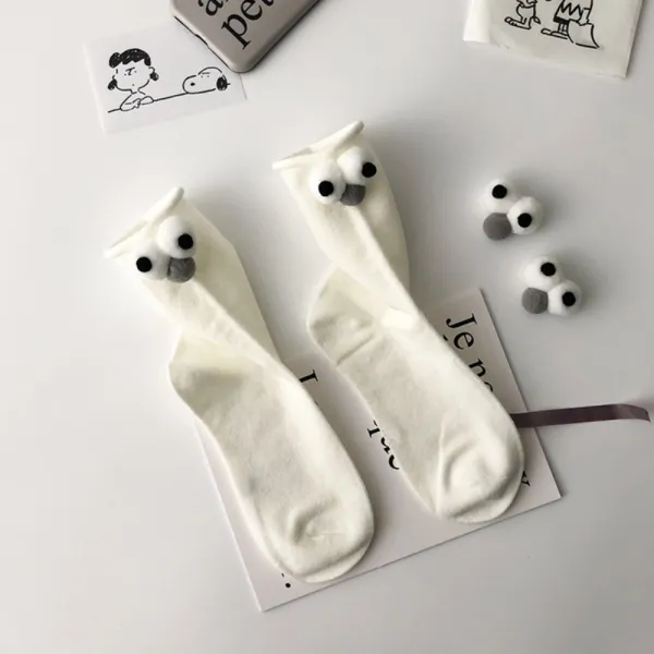 눈알 눈깔 귀여운 양말 6매 9매 세트 스트라이프 입체캐릭터 SOCKS 깜찍한