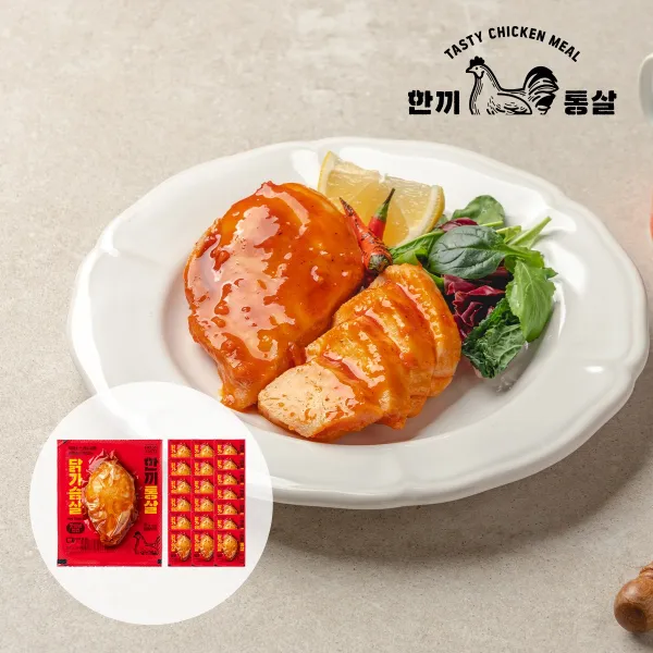 한끼통살 통살 닭가슴살 핫양념치킨 100g 20개입, 100g, 20개