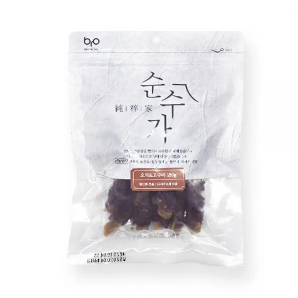 Basket7 오리 고구마스틱 수제간식 180g 지퍼백 건강관리 별식, 1개