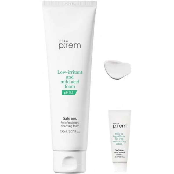 MAKEP : 나는 안전하다. 릴리프 모이스쳐 클렌징 폼 150ml / 5.07 fl.oz. 안전한 me.Moisture 크림 10m와, 단일상품