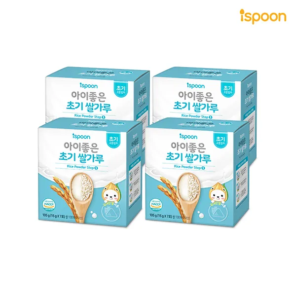 아이스푼 아이좋은 초기 쌀가루 고운입자 (15g x 7포), 4개