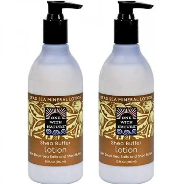 사해 무기물 알로에 Vera 및 석류를 가진 시어 버터 손 & 몸 로션 (2 팩) 12 oz., 1