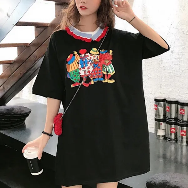kirahosi 심플 패션 여자 카라 티셔츠 반팔 박시핏 126호+덧신증정 CHan5oqt