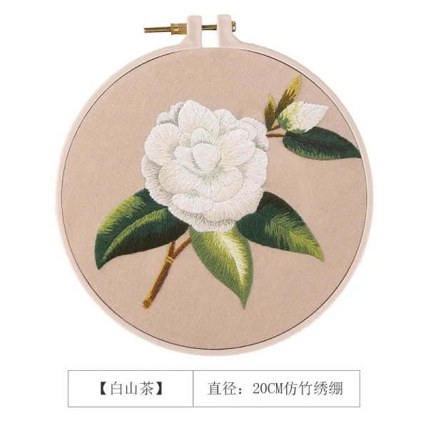 자수도안 diy수공예제작 초보자 수예품 재료가방 고풍 리본 SUXIU, T03-시라야마다(20CM 보조를 함유 십자수틀)