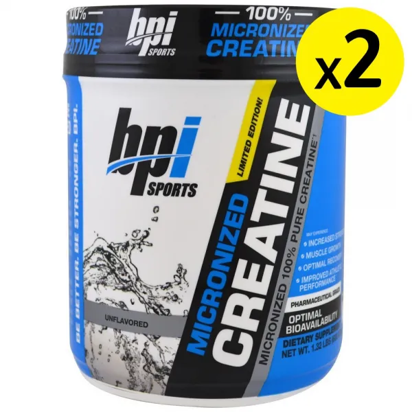 BPI Sports 미분화된 크레아틴 리미티드 에디션 무맛 1.32lbs (600g) 2개, 선택, 상세설명참조