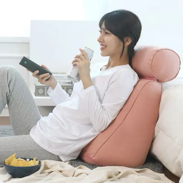 수니홈 기대미 플러스 삼각 등받이 쿠션 침대 쇼파 등 다리 베개 집순이, 그레이